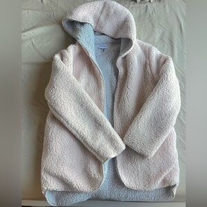 Urban Outfitters Pink and Gray Reversible Sherpa Fleece Jacket